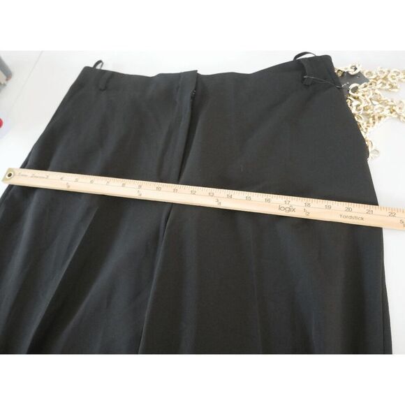 Tommy Hilfiger Women’s Black Chain Belt Wide-Leg Trousers Size 14 Work Pants - Picture 5 of 9